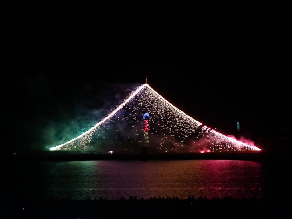 筑後川花火大会 ナイアガラ