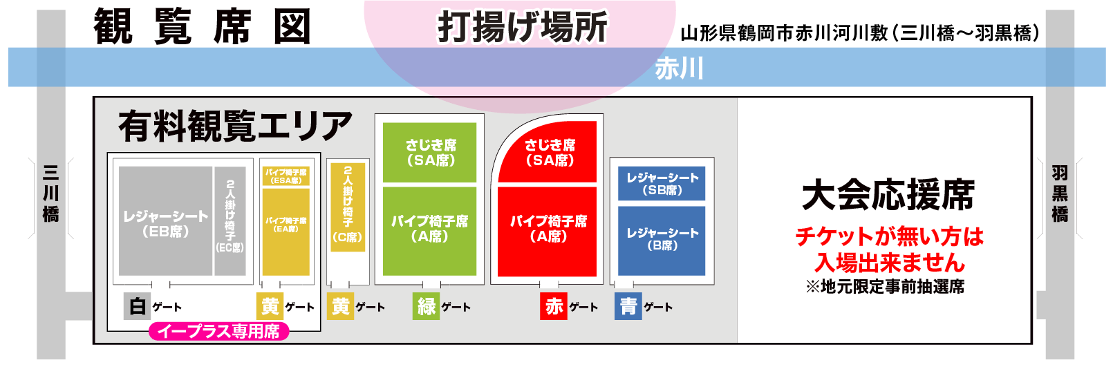 赤川花火大会観覧席図